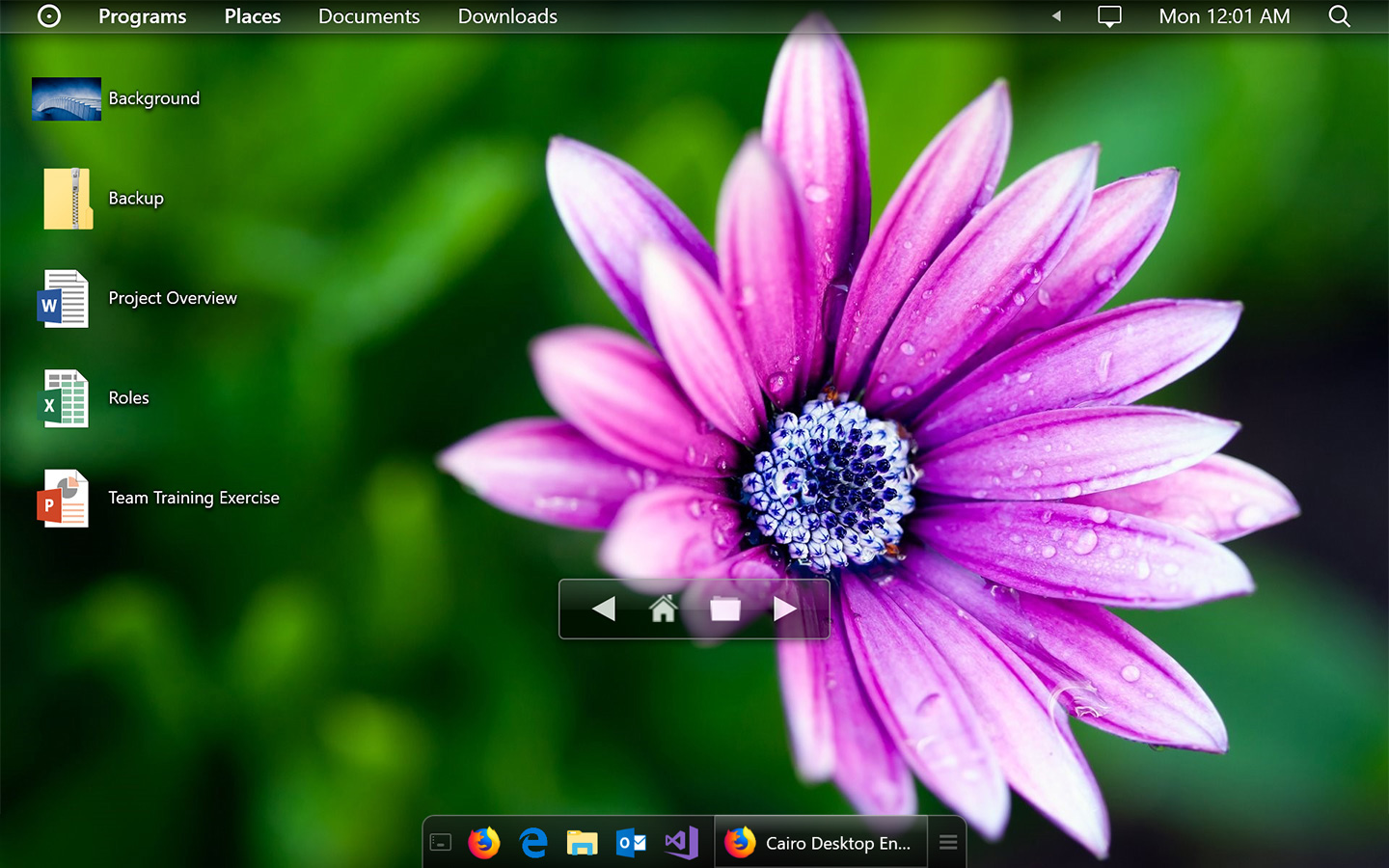 Desktop controls screenshot